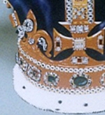 Detail of English imperial crown from pub sign